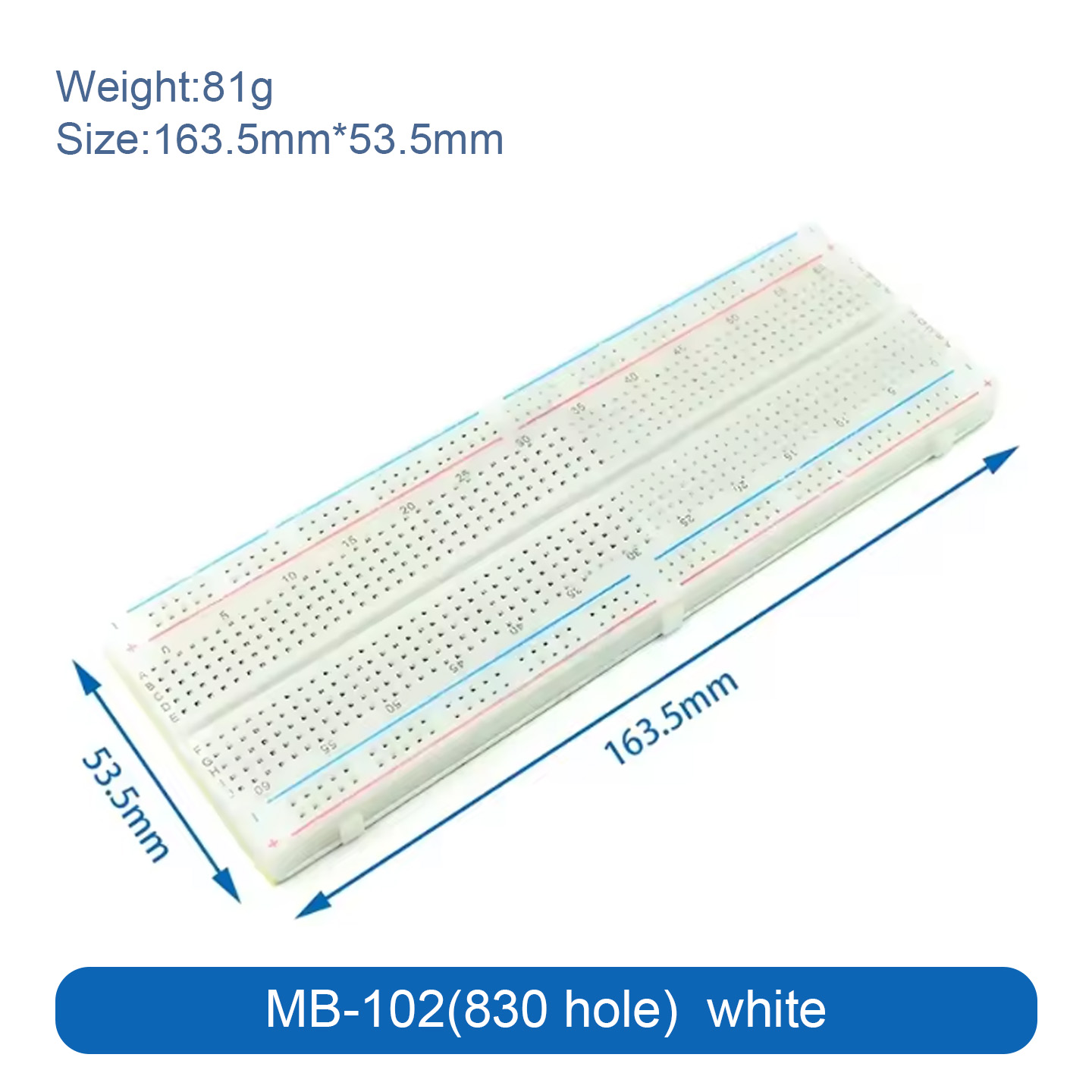 Breadboard 400 Point - 400 830 MB-102 Points Breadboard Solderless